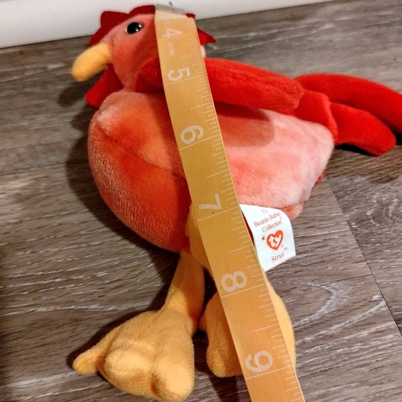 ÷STRUT the rooster Red Tye-Dye original ty beanie baby Barnyard RETIRED RARE - Picture 9 of 9